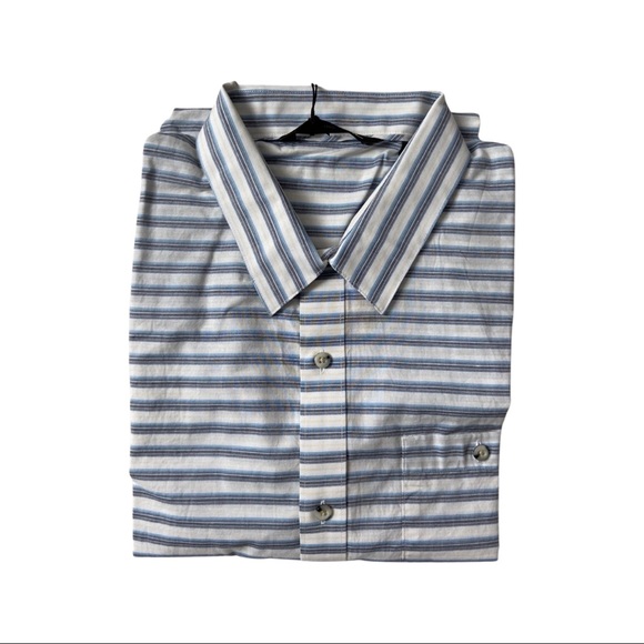 Travis Mathew Last Hurrah Stripe Short Sleeve Button-Up Shirt - Picture 2 of 3